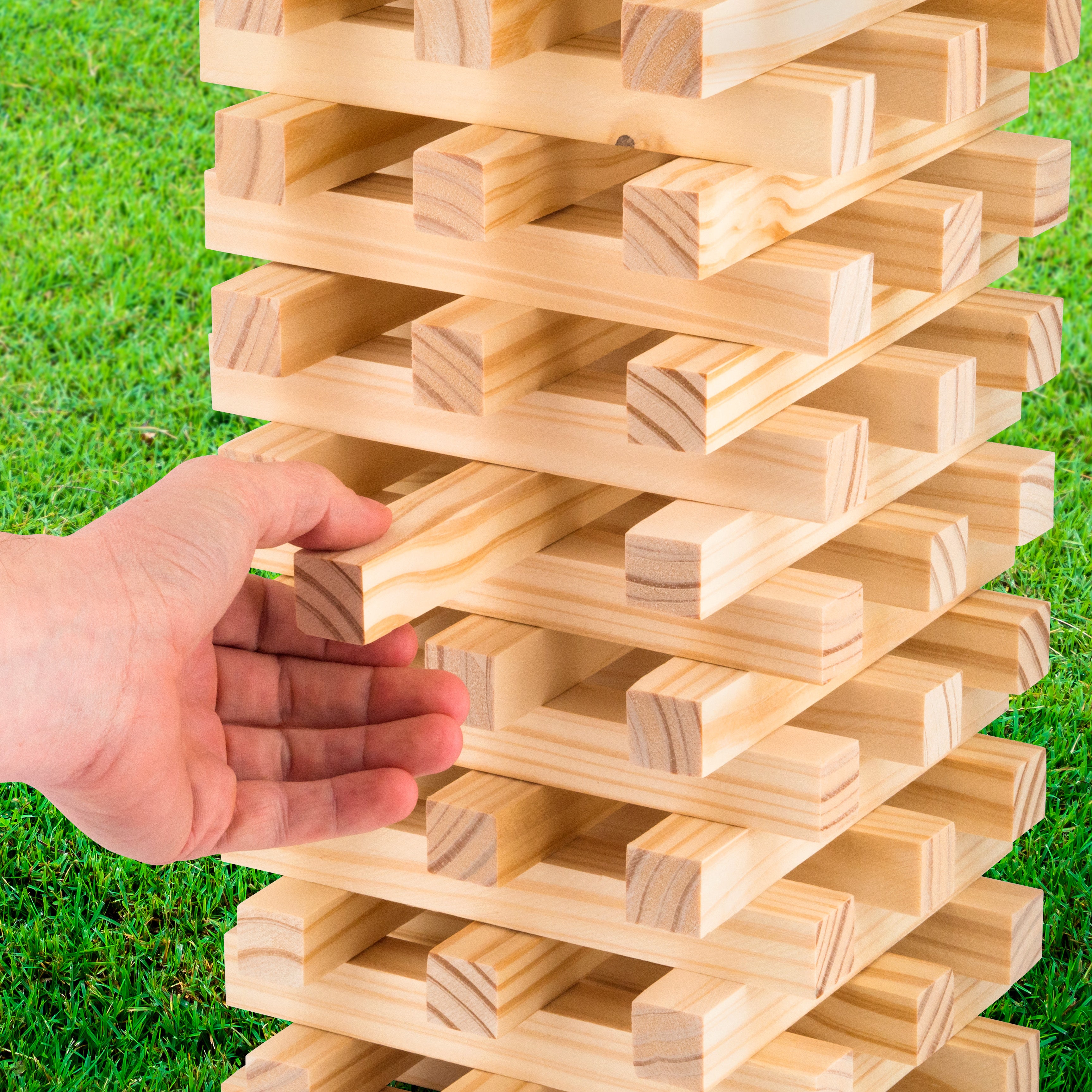 Giant Jumbo Tumbling Tumble Tower Wooden Blocks Outdoor Family Garden Game Fun Giant Jumbo Tumbling Tumble Tower Wooden Blocks Outdoor Family Garden Game Fun